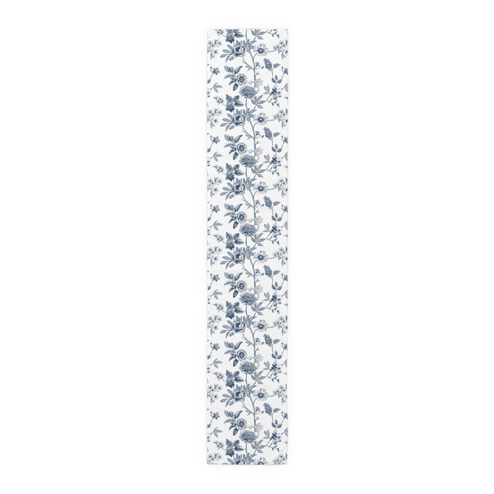 Spring Toile Blue Blue Toile Table Runner - French Country Spring Floral Decor - Etsy