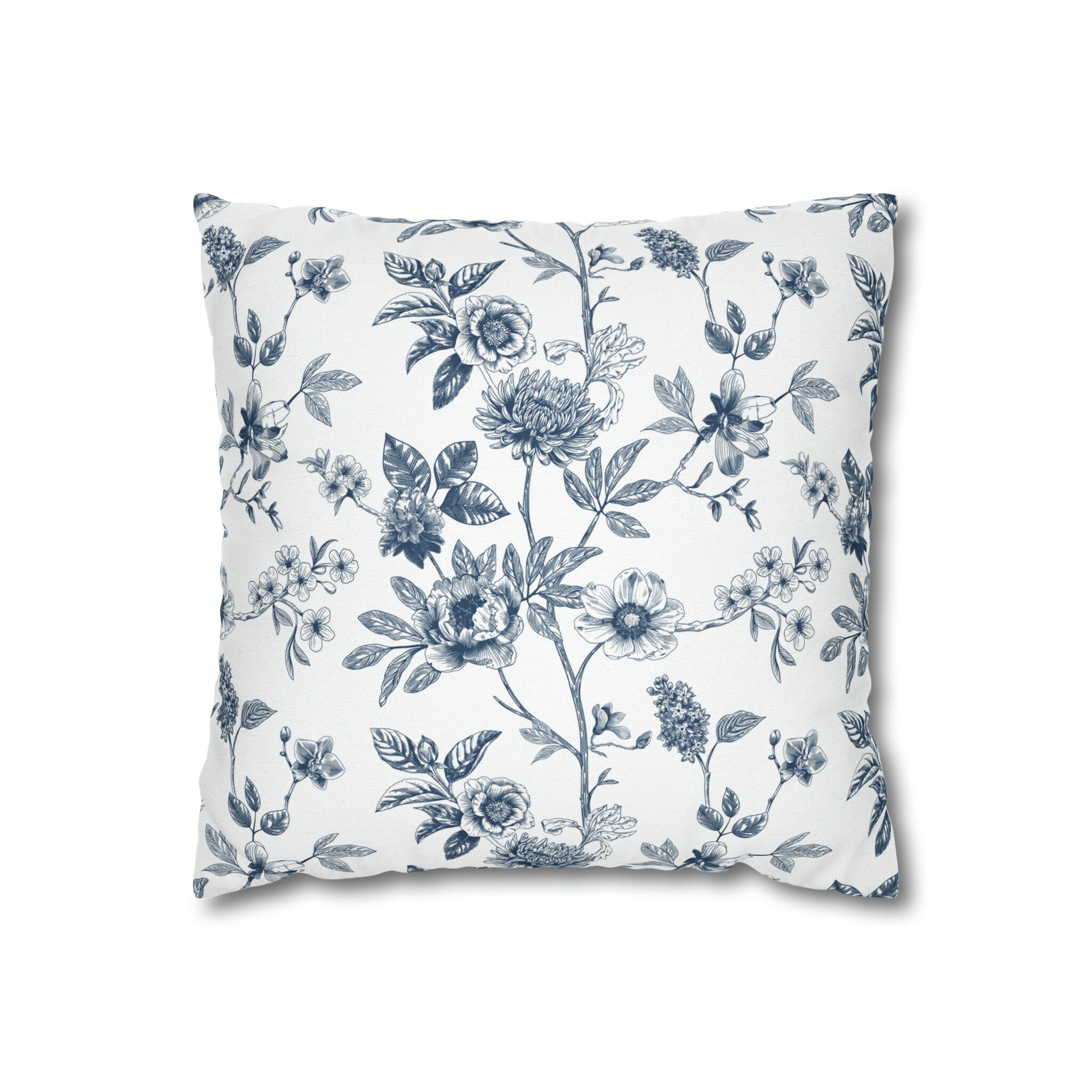 Blue White Toile Pillow Cover Blue White Toile Pillowcase Toile Throw ...