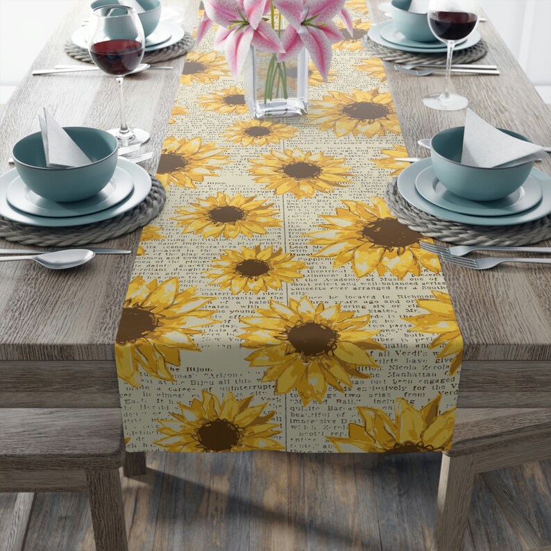 Sunflower Table Runner Sunflower Decoration Sunflower Decor Sunflower