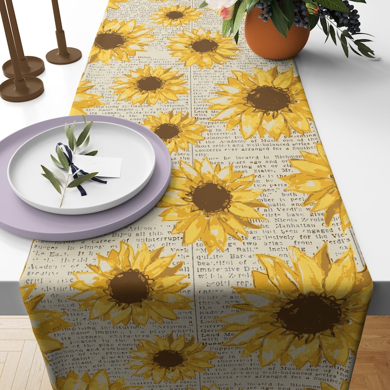 Sunflower Table Runner Sunflower Decoration Sunflower Decor Sunflower
