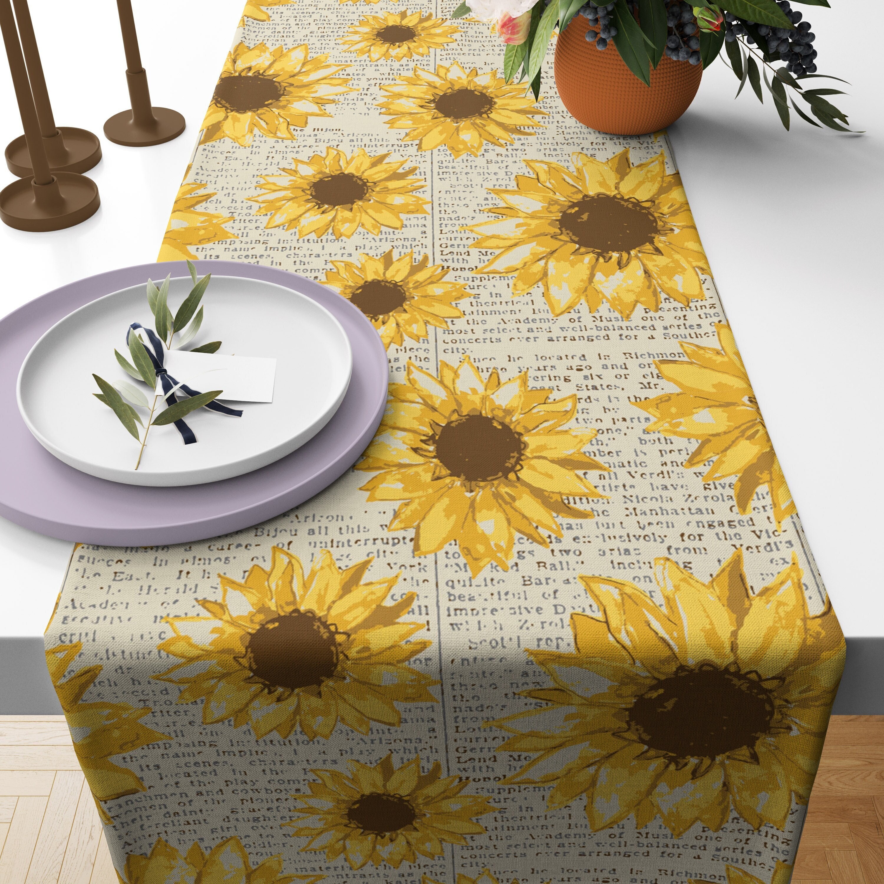 Sunflower Table Runner Sunflower Decoration Sunflower Decor Sunflower ...