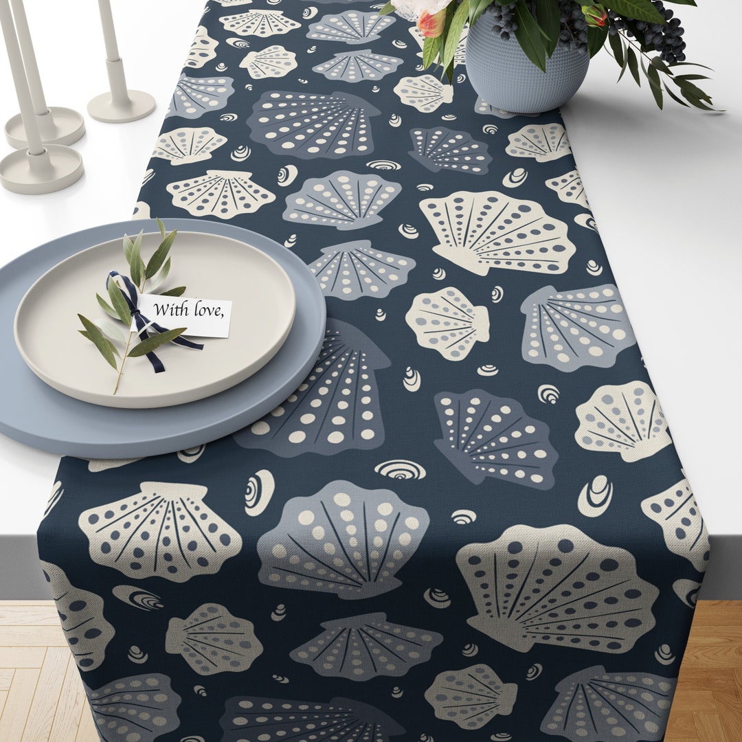 Runner Seashell Seashell Table Runner: Coastal Beach House Decor - Etsy