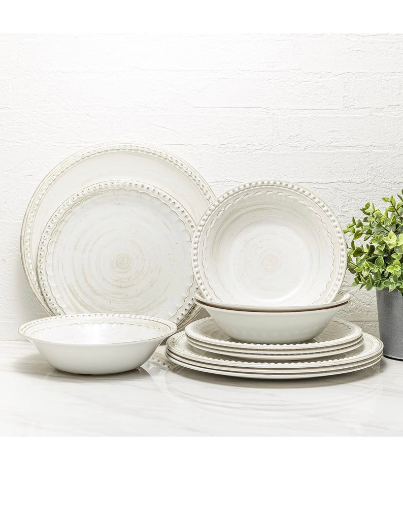 Zak Designs Melamine Dinnerware Set 12piece Service for 4 Etsy