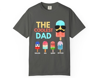 Camiseta para papá con nombre de niño, personalizada, regalo para el Día del Padre, regalo para papá