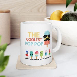 Der coolste Pop Pop Becher, personalisiertes Vater- oder Großelterngeschenk, Vatertagsgeschenk für Pop Pop, Pops, Pop, Opa