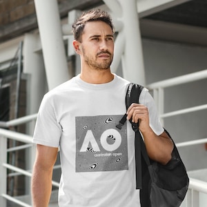 Australian Open Tennis Tournament T-Shirt, Screen Semitone Design, Tennis Lovers Gift, Gifts For Her, Gifts For Him, Unisex Heavy Cotton Tee