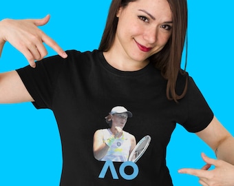 Australian Open Tennis Tournament 2023 T-Shirt, Swiatek Design, Tennis Lovers Gifts, Unisex Heavy Cotton Tee, Gifts For Her, Gifts For Him