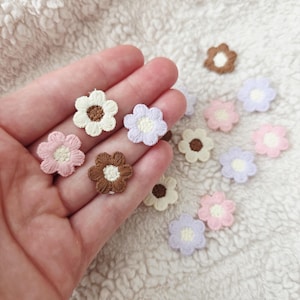 Mini Flower Fabric Patches: Sew-On Appliqués, Set of 4