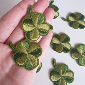 Lucky Four Leaf Clover Patch: Iron On Floral Embroidery