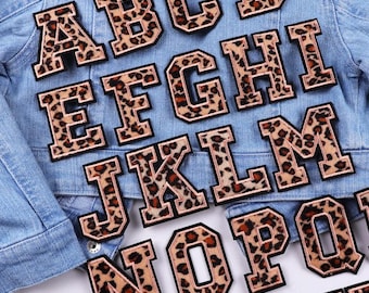 Animal Print Iron On Letter Patches: Custom Apparel, A-Z (6cm)