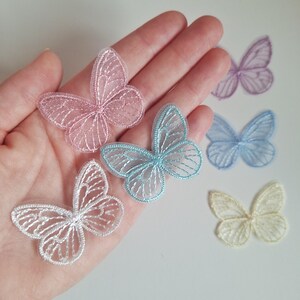 Dentelle papillon, écusson à coudre, embellissements de papillons, personnalisation de vêtements, broderie de fleurs