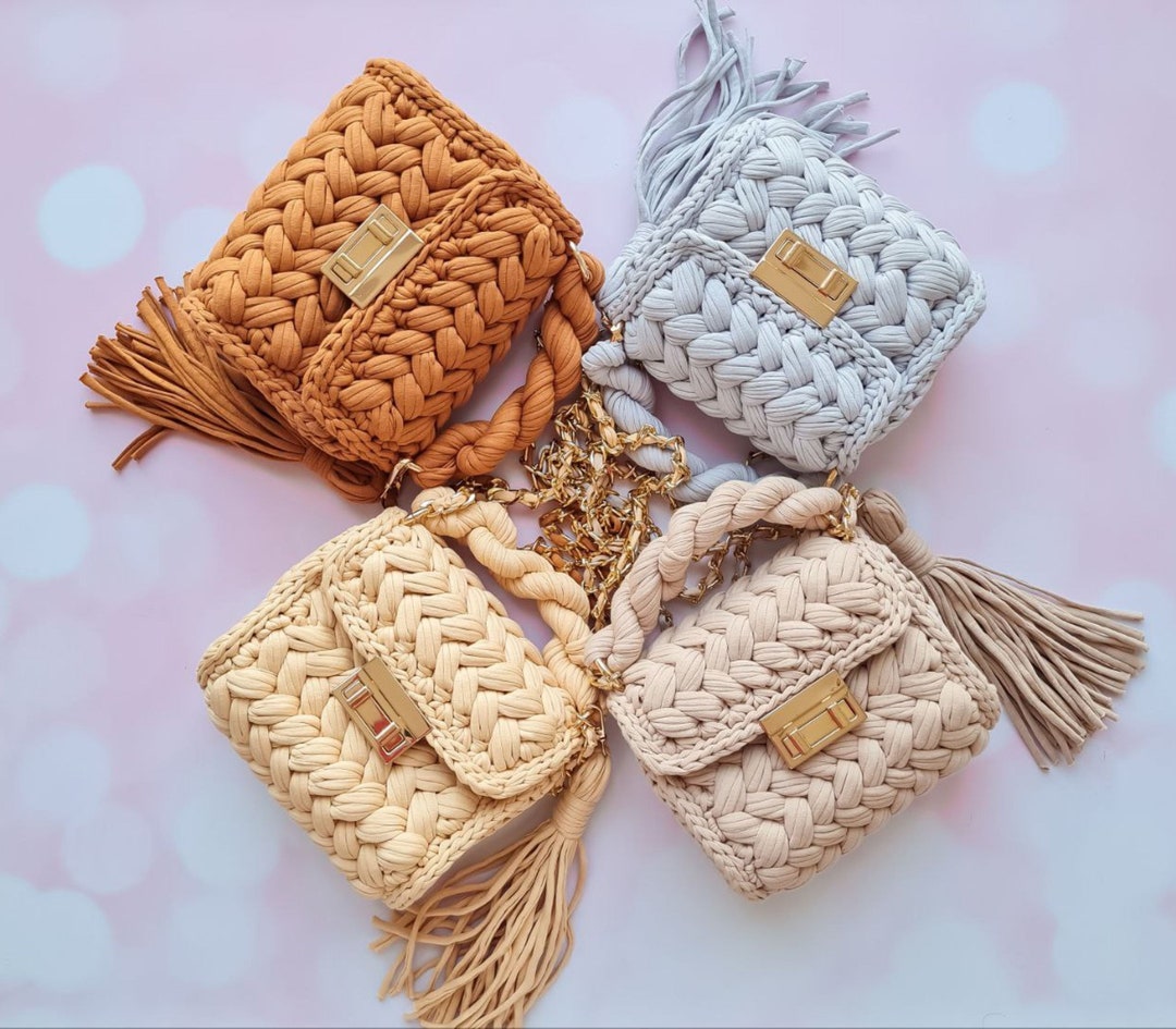 Crochet Crossbody & Shoulder Top Handle Bag Luxury Knitted Etsy