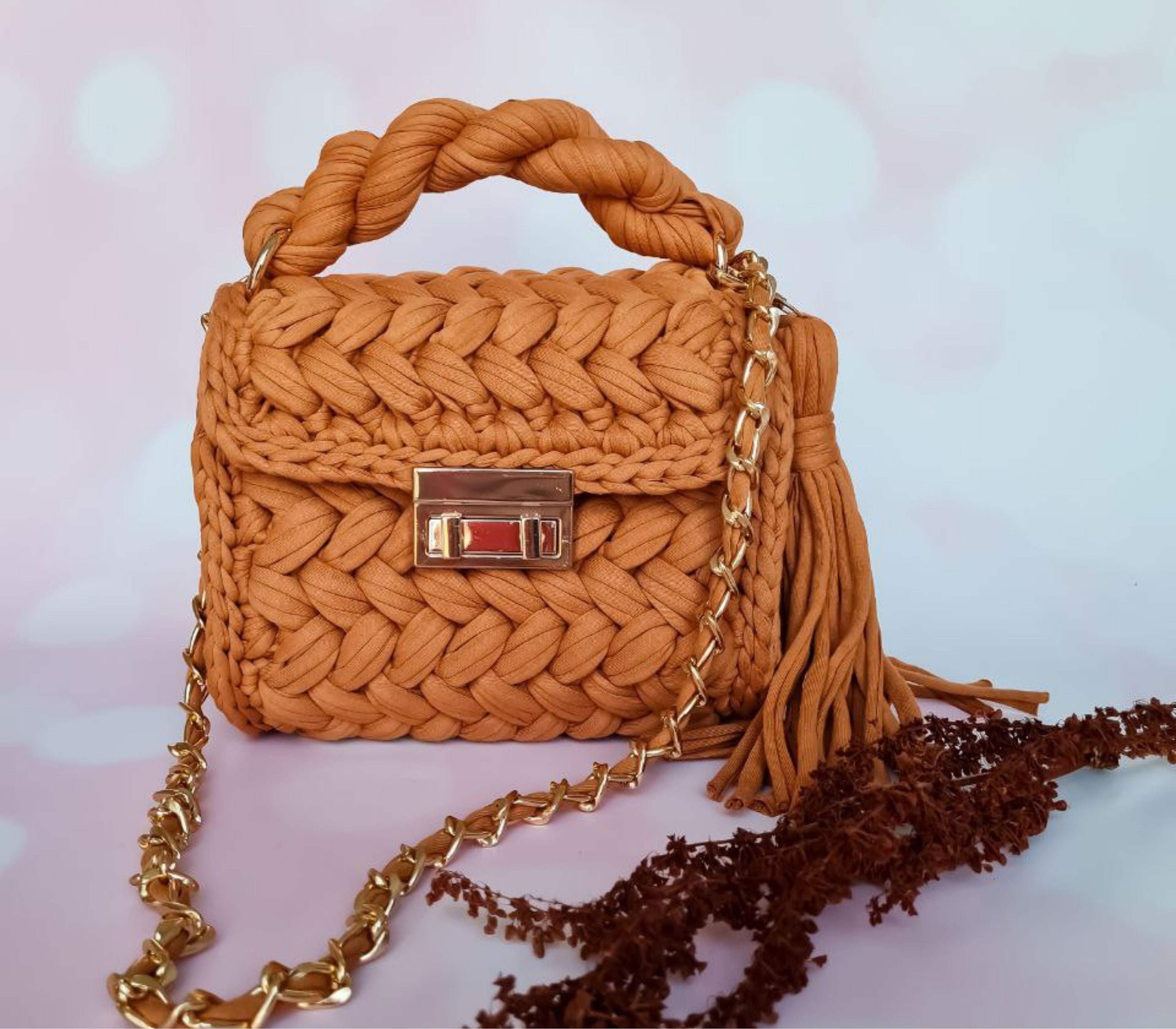 Crochet Crossbody & Shoulder Top Handle Bag Luxury Knitted Etsy