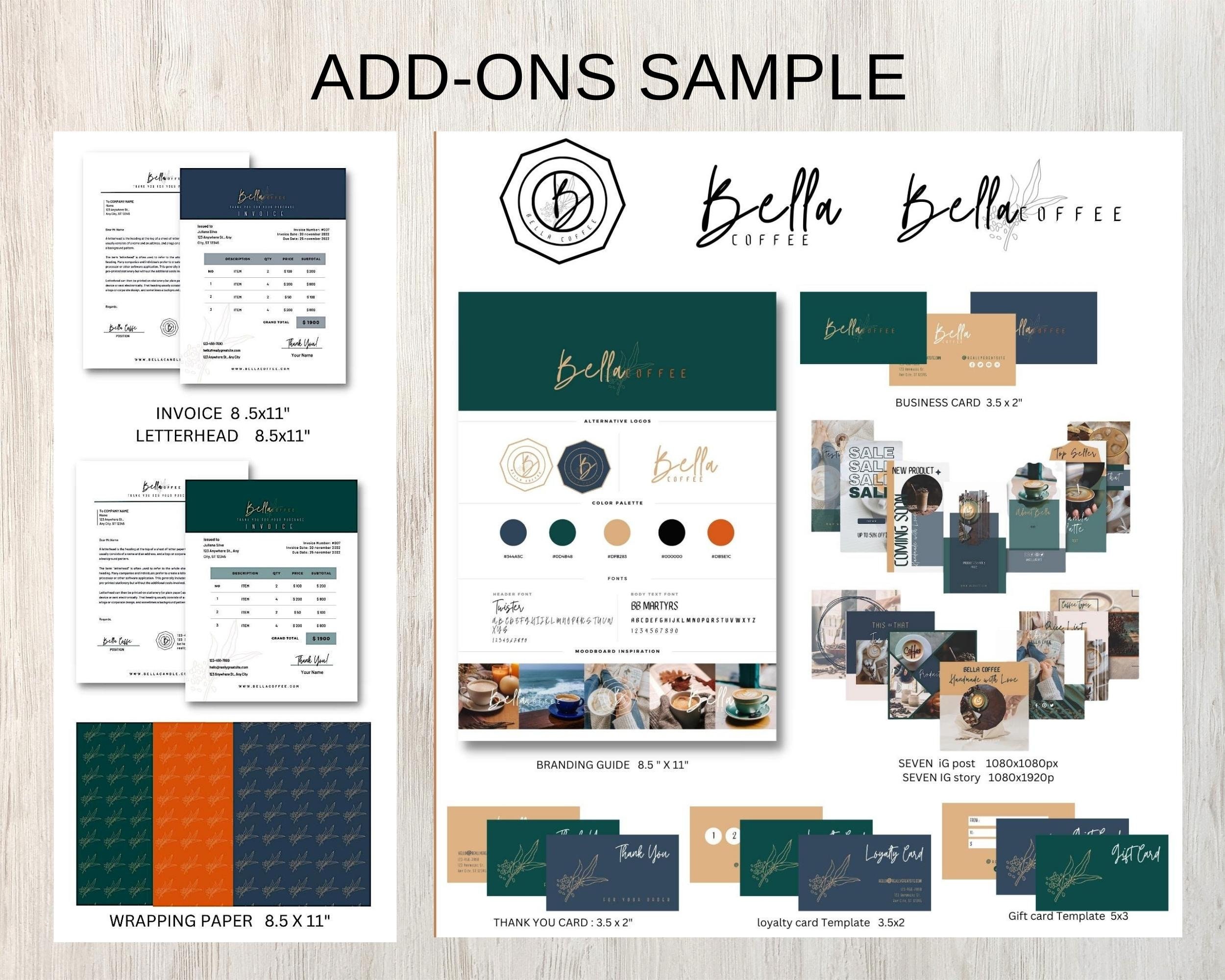 Custom Coffee Business Branding Kit Customized Business Card ...