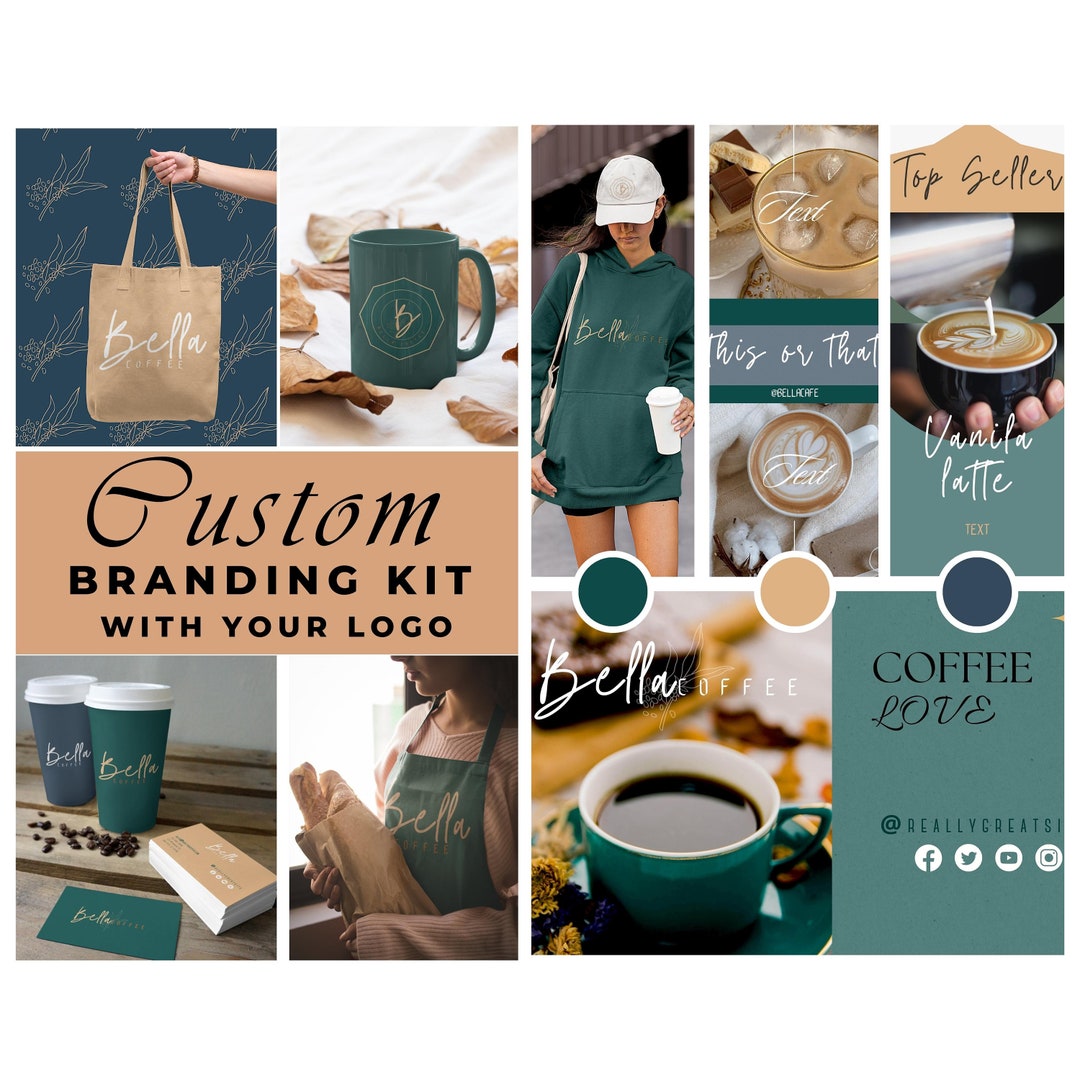 Custom Coffee Business Branding Kit Customized Business Card ...