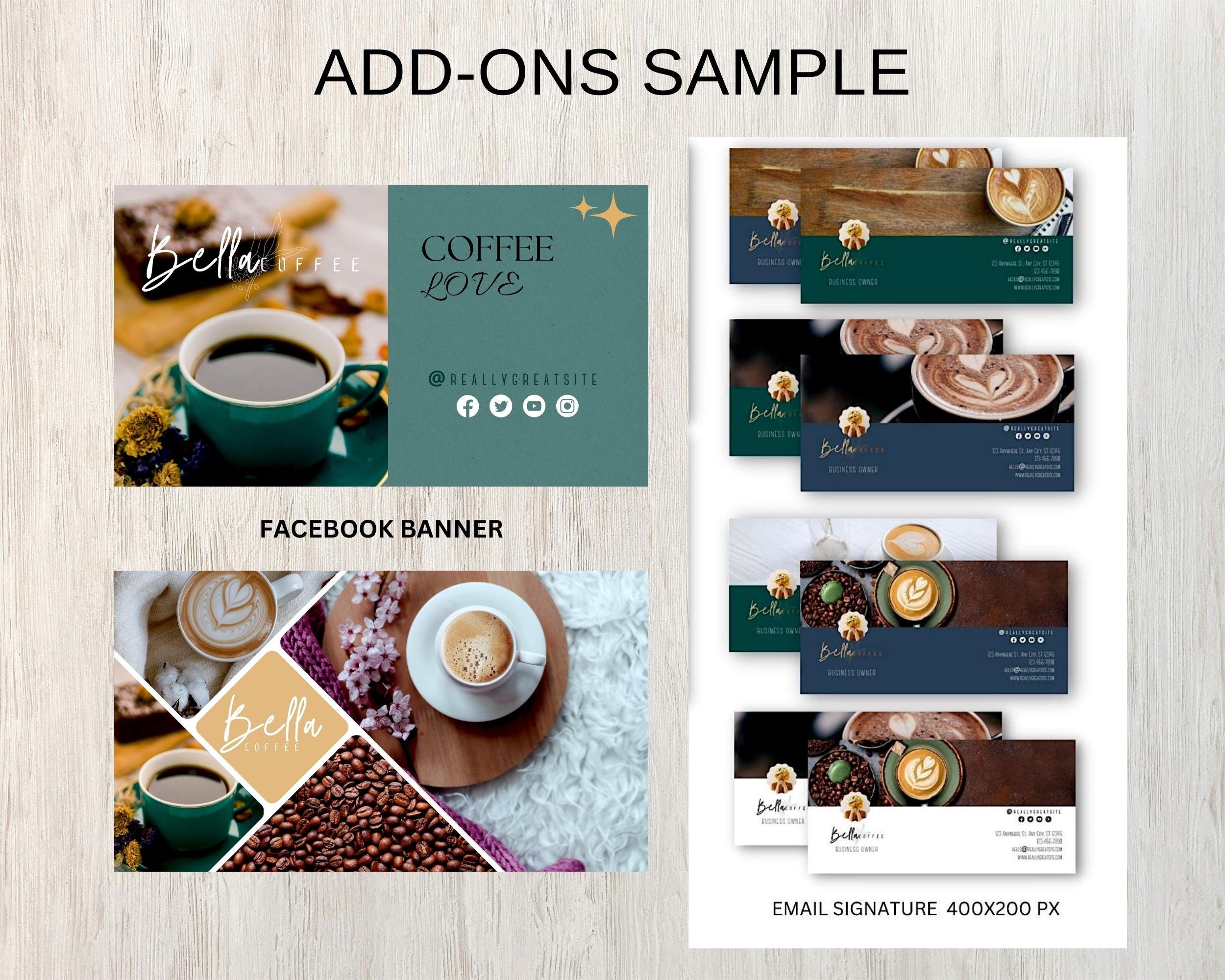Custom Coffee Business Branding Kit Customized Business Card ...