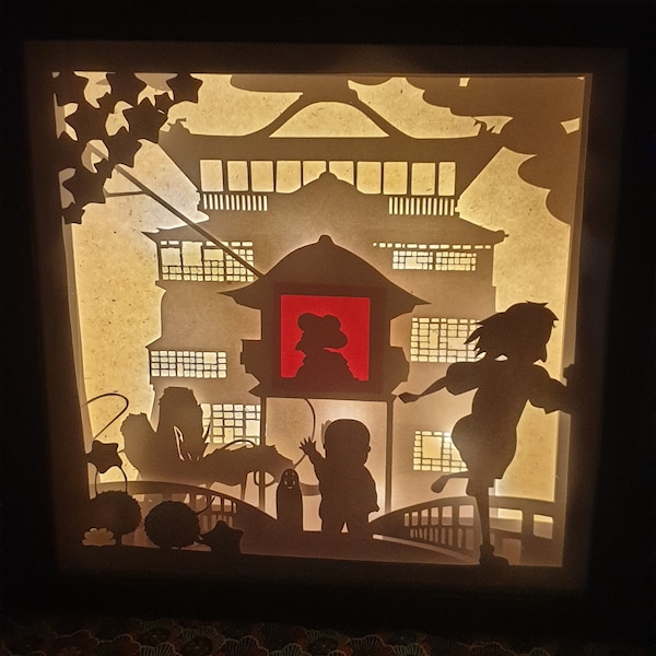 Light box Japon, décoration Chihiro, décoration murale, cadre lumineux,cadeau manga