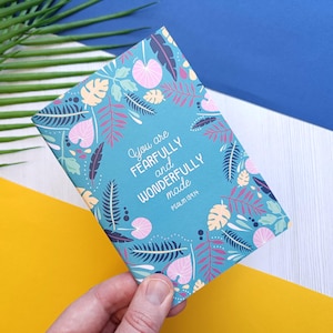 A6 Wonderfully Made Scripture Notebook, Faith Based Notepad, Christian Mothers Day Present, Baptism Gift, Bible Study Notebooks