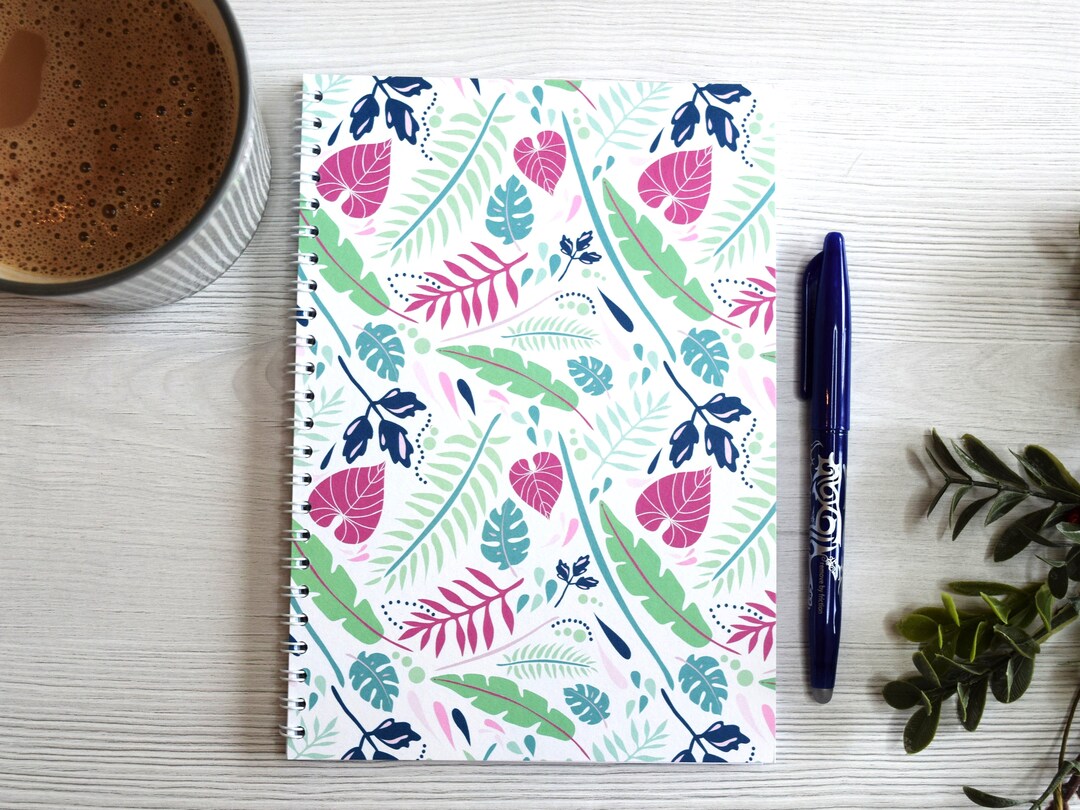 Leaf Print Notebook Floral Designed Notebook Journalling Notebook Note ...