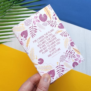 A6 Scripture Notebook, Floral Jeremiah 29:11 Bible Study Journal