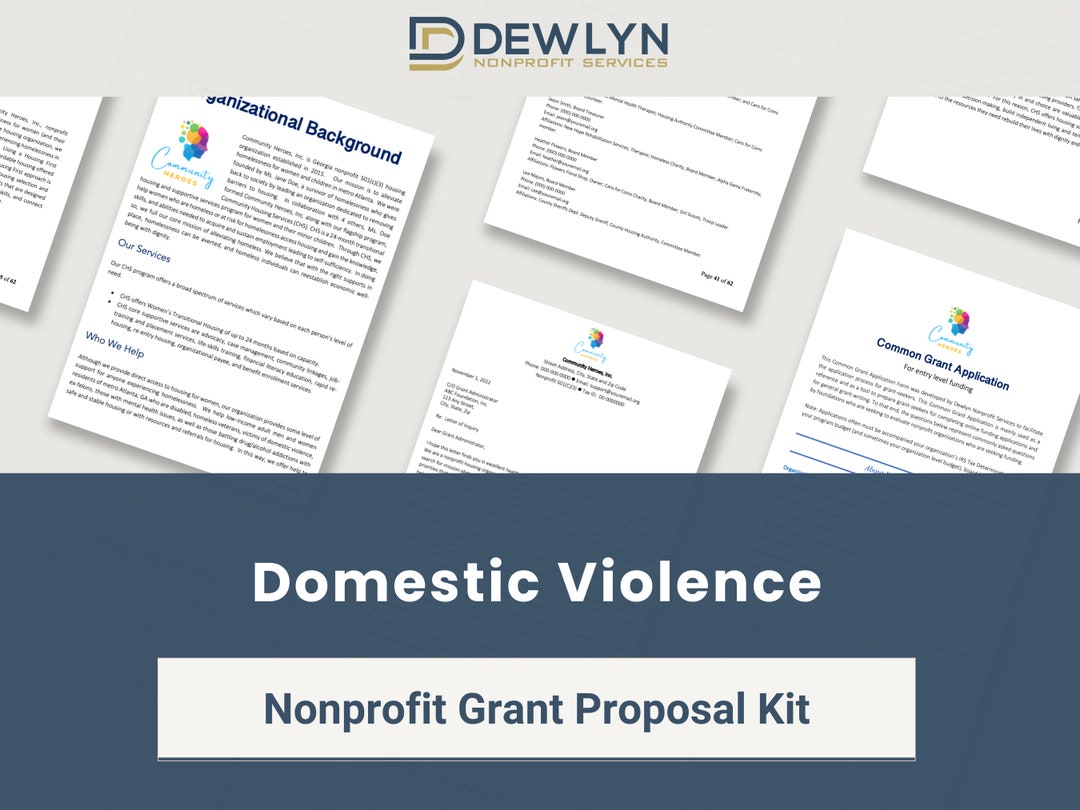Nonprofit Grant Proposal Kit - Domestic Violence - Etsy