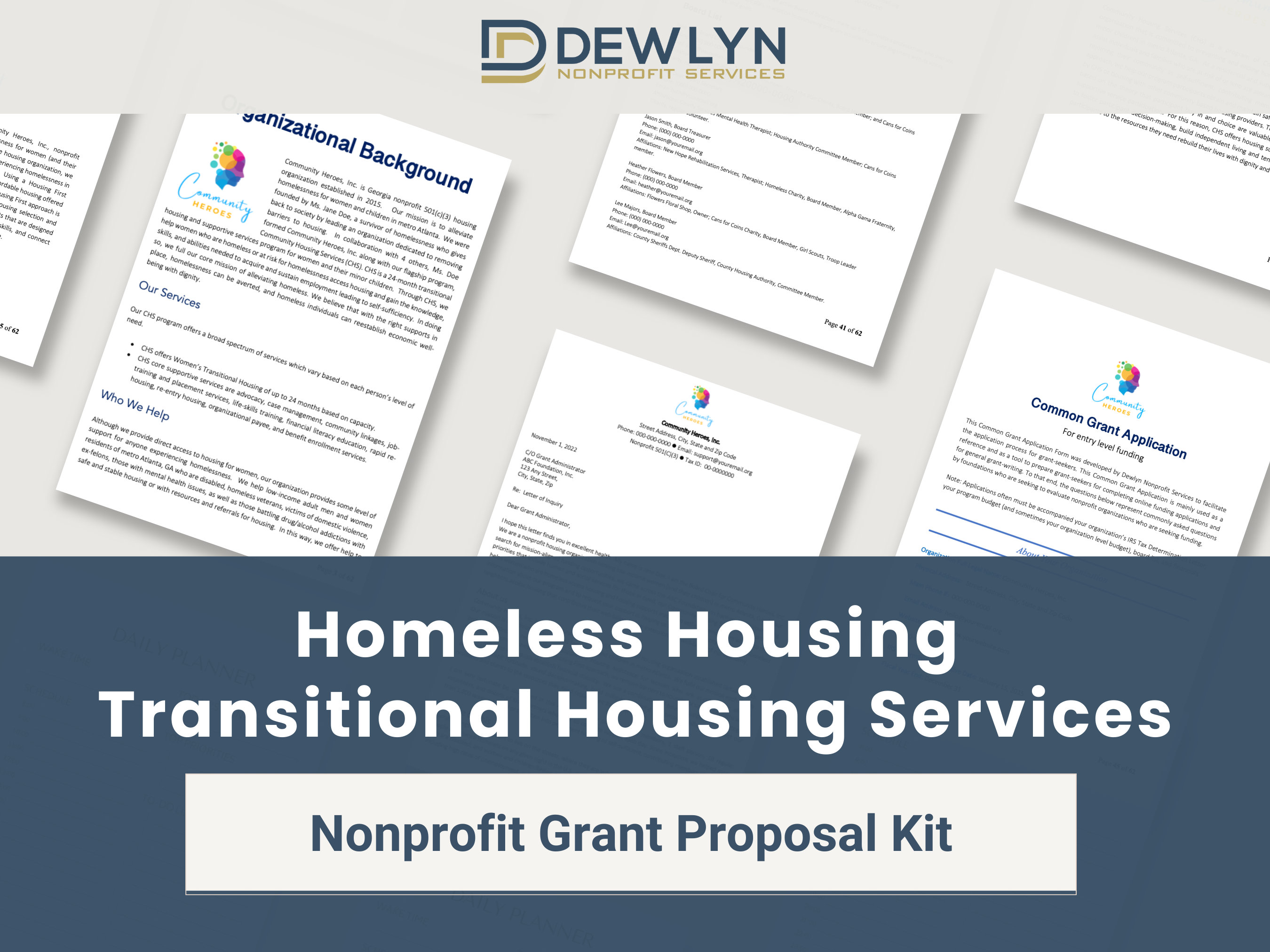 Nonprofit Grant Proposal Kit Homeless Housing transitional Housing
