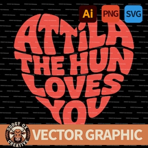Imagen vectorial del corazón de Atila el Huno, humor negro PNG, AI, SVG (descarga digital)