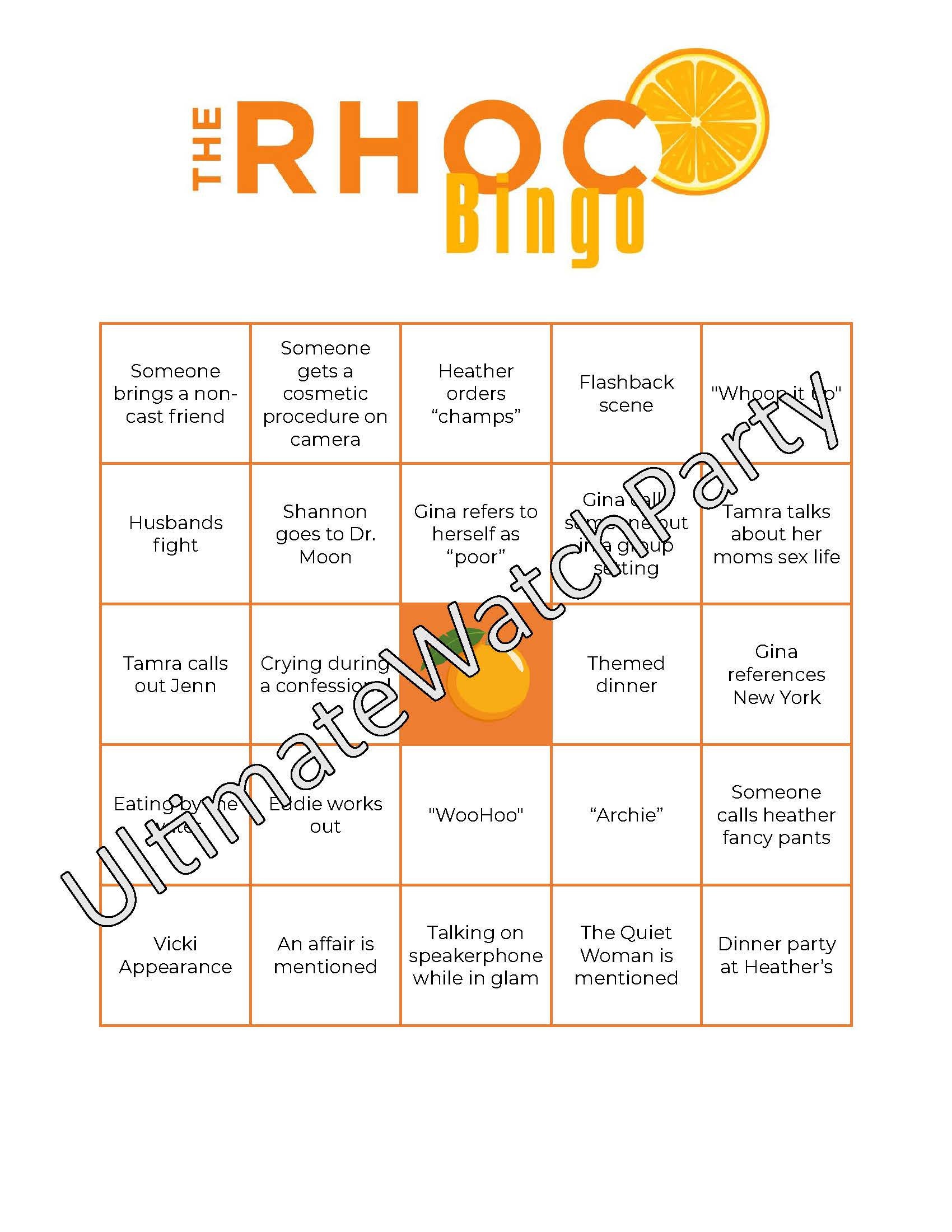Real Housewives of Orange County Bingo Pack