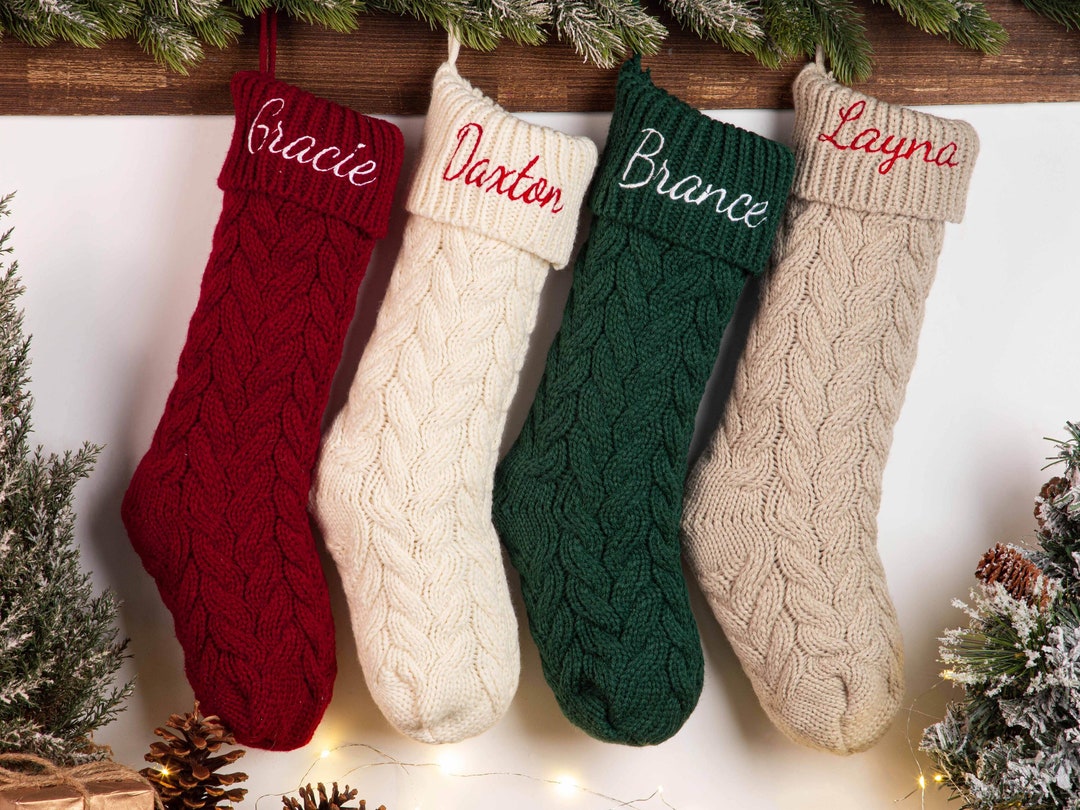 Embroidered Christmas Stockings Monogram Stocking Family Etsy UK