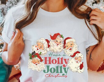 Christmas Tee, Christmas T-shirt, Christmas Shirt, Santa Tee, Santa Shirt, Vintage Santa Shirt, Xmas Shirt, Xmas Tee