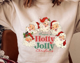 Vintage Santa Christmas Sweatshirt, Christmas Shirt, Christmas Tee, Christmas Sweats, Santa Shirt, Santa Sweatshirt, Santa T-shirt, Santa