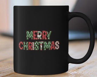 Christmas Mug, Christmas Cup, Black Xmas Mug, Xmas Cup, Xmas Mug, Christmas gift, Xmas gift