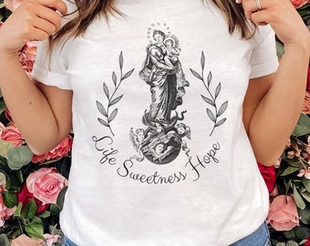 Catholic Tshirt, Catholic Tee, Catholic Gift, Catholic Womens shirt, Catholic shirt, Marian Shirt, Mary Shirt