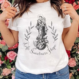 Catholic Tshirt, Catholic Tee, Catholic Gift, Catholic Womens shirt, Catholic shirt, Marian Shirt, Mary Shirt