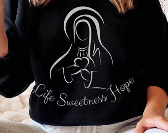 Marian Catholic Sweatshirt, Catholic Sweatshirt Marian Catholic Shirt, Mary T-shirt, Womens Catholic Tee, Catholic T-shirt, Mary Shirt