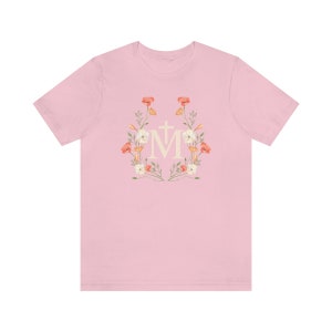 Catholic Tshirt, Catholic Tee, Catholic Gift, Catholic Womens shirt, Catholic shirt, Marian Shirt, Mary Shirt Pink