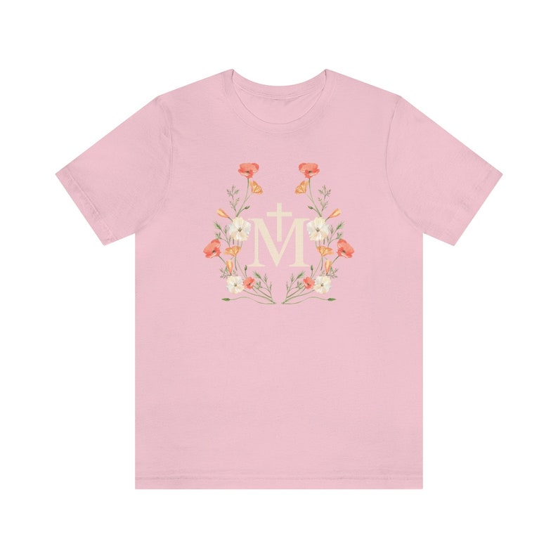 Catholic Tshirt, Catholic Tee, Catholic Gift, Catholic Womens shirt, Catholic shirt, Marian Shirt, Mary Shirt Pink