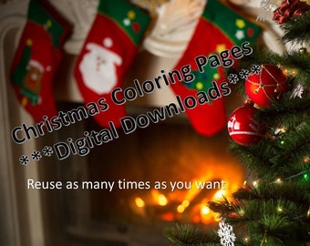 DIGITAL DOWNLOAD  Christmas Coloring Pages