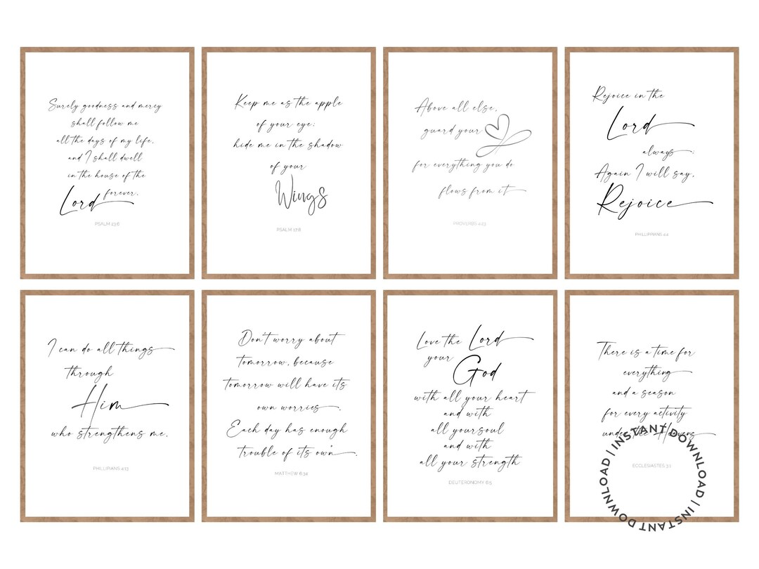 Minimalist Bible Verse Art Prints Digital Download: Christian Home ...
