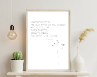 Botaniskt bibelverstryck: Minimalistisk kristen väggkonst