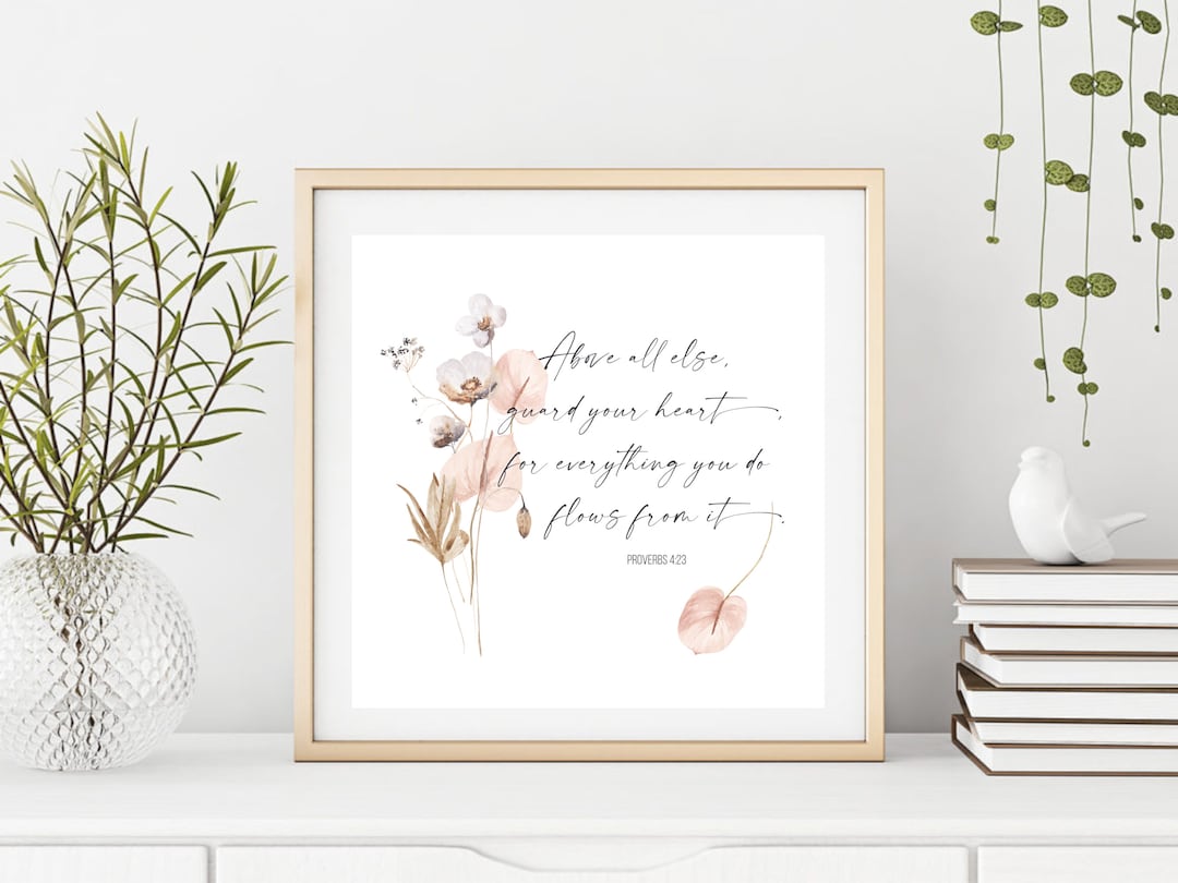 Modern Christian Art, Bible Verse Wall Art, Minimalist Decor, Proverbs