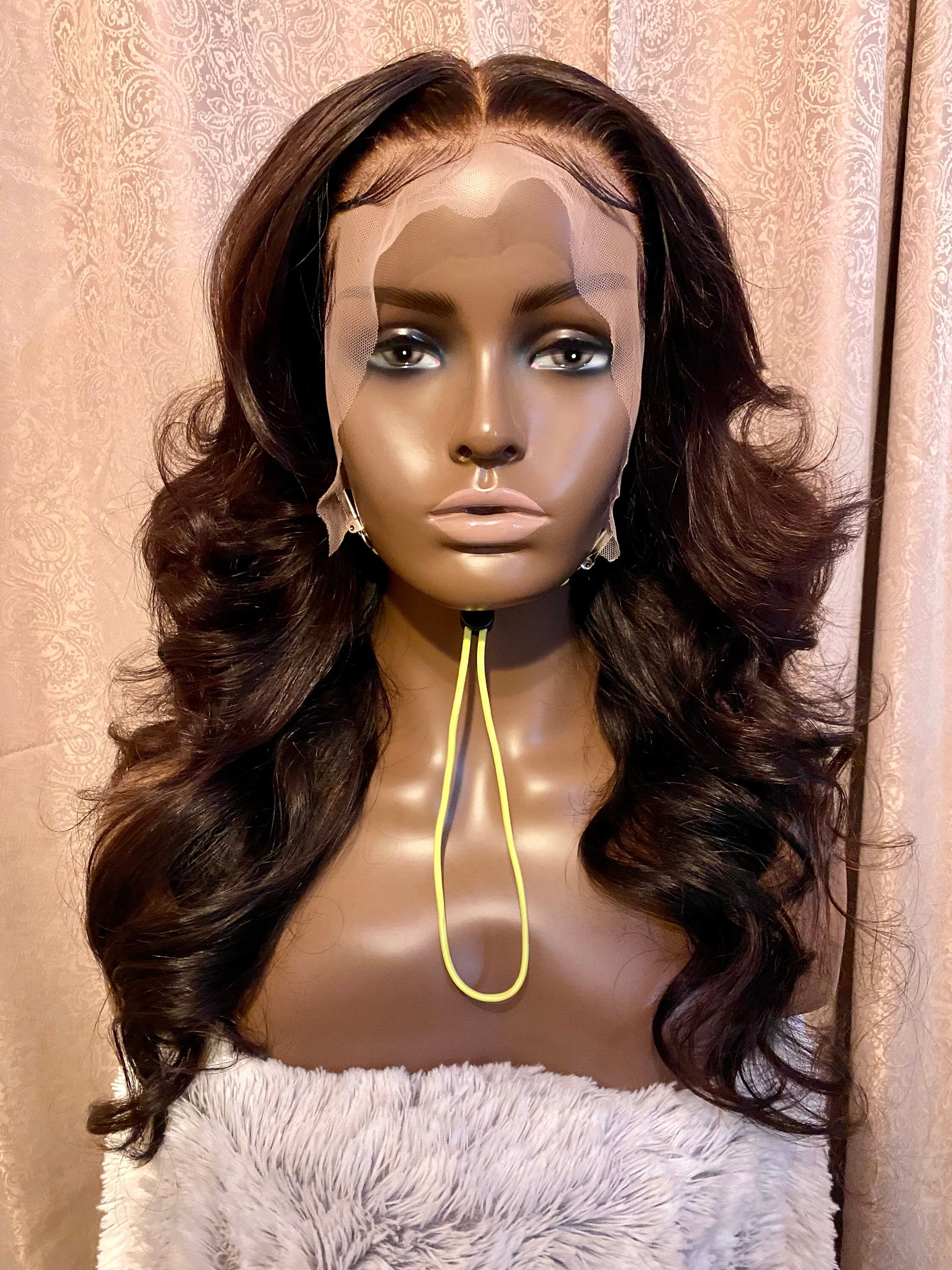 22” BROWN BODY WAVY LACE FRONT WIG NEW lace front wavy human wig - 22 main image 2