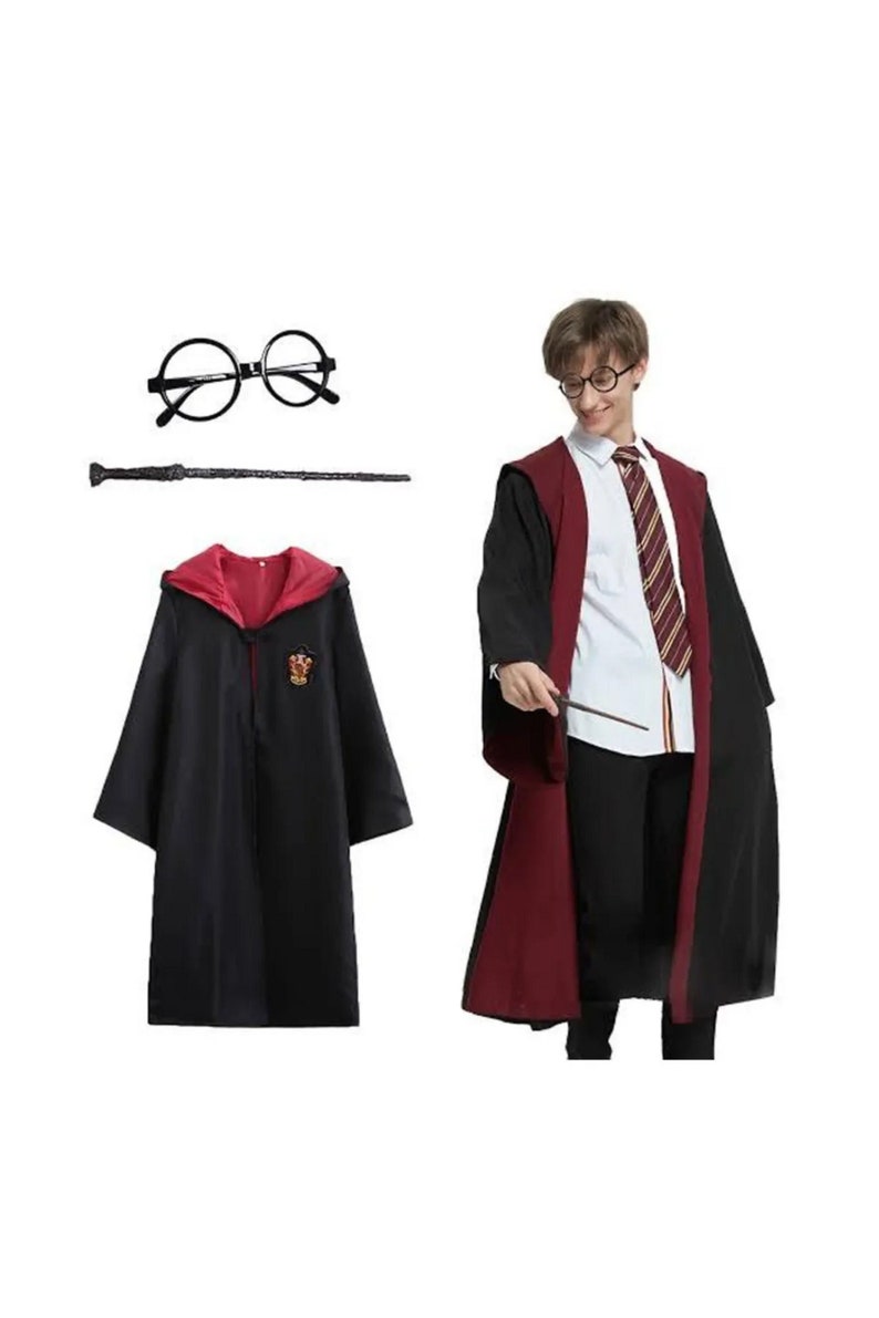 Halloween Harry Potter Costume for Boys, Harry Potter Cosplay for Halloween, Hogwarts Robe for Boys.