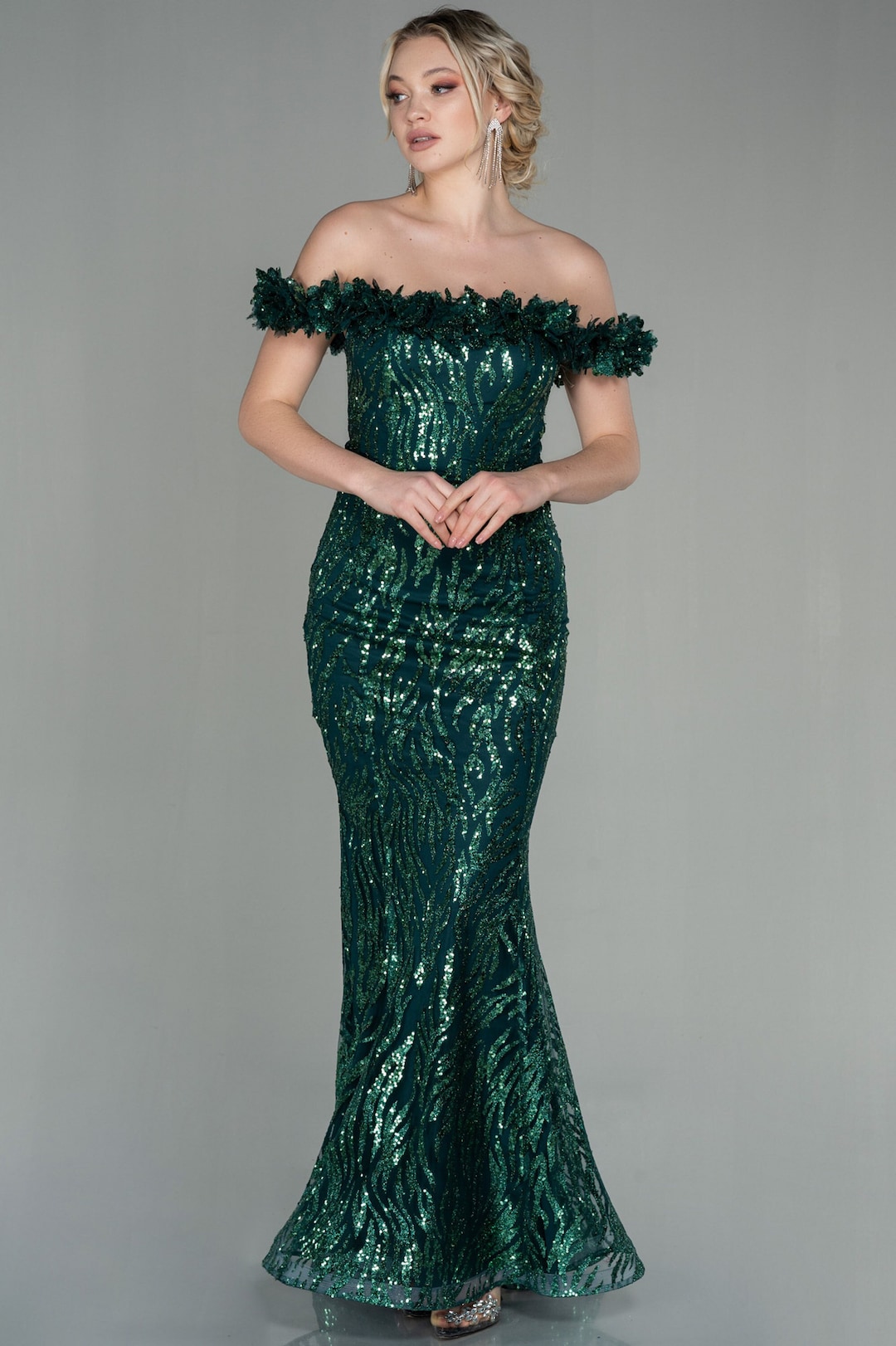 sachin and babi light blue dress green sequin formal dress 2026 Buy