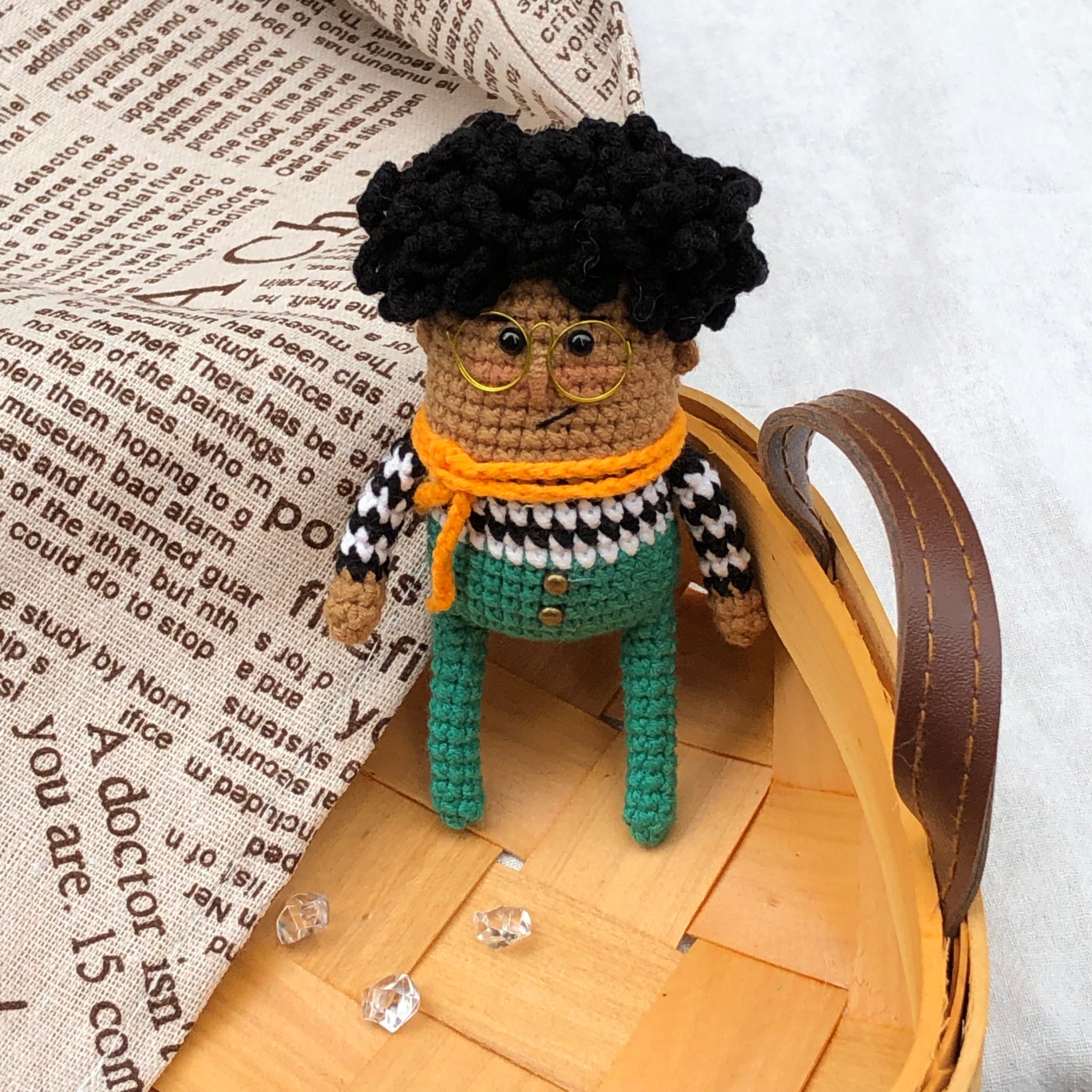 面白い男の子のキーホルダー、スクエアドールのキーホルダー