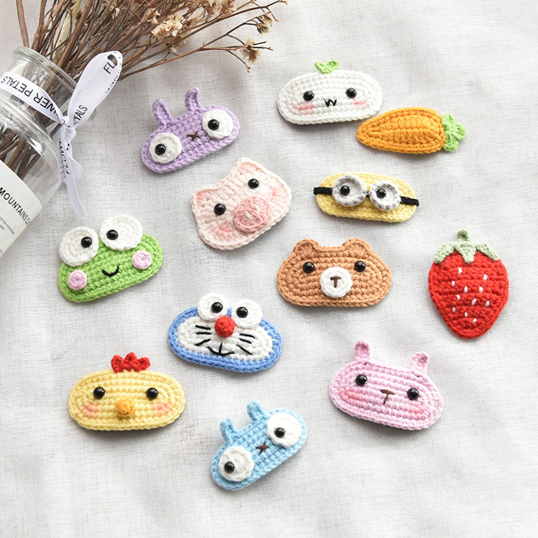 Cute Crochet Animal Hair Clips Handmade With Yarn and Snap Clip, Best