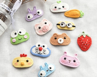 Cute crochet animal hair clips handmade with yarn and snap clip, Best gifts, For Babies Girls Kids, Beautiful Unique Hair Accessories