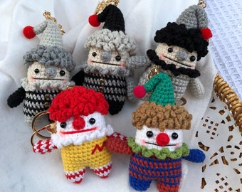Clown crochet keychain, Cute clown keychain, fun gifts, cute gifts, clown gifts, handmade gift