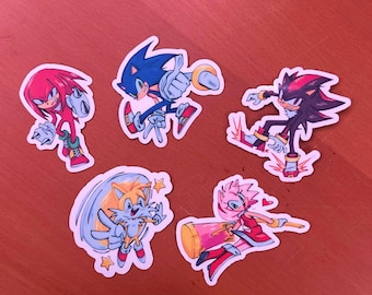 Sonic Stickers: Sonic, Amy, Shadow, Tails, Knuckles