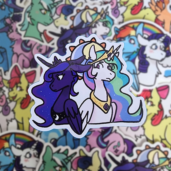 My Little Pony Stickers (Celestia+Luna, Rarity+Rainbowdash, BonBon+Lyra, Trixie, Cutiemark Crusaders)